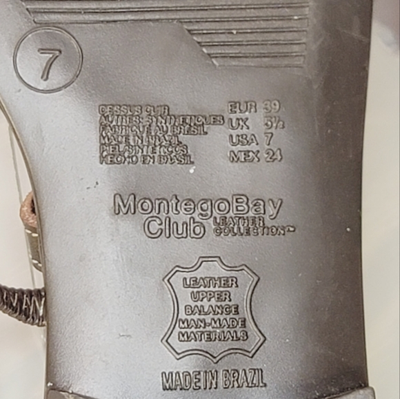 Montego Bay Club Leather Collection Brown Strappy Sandal Size 7 - Picture 11 of 12